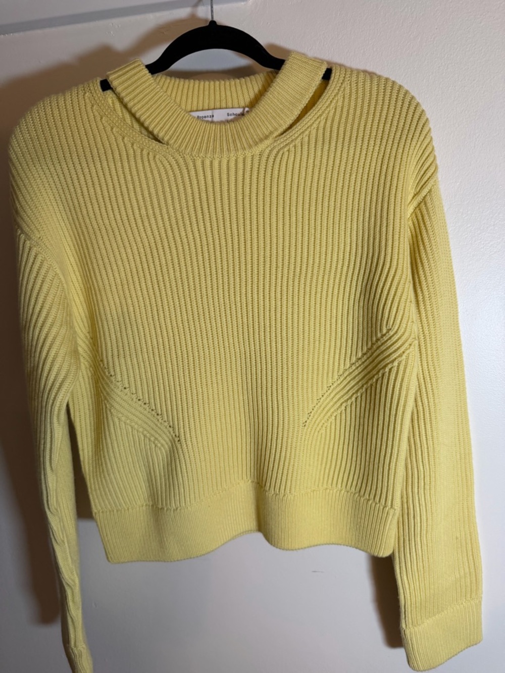 Proenza Schouler Lemon Ribbed Crewneck Sweater